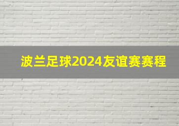 波兰足球2024友谊赛赛程