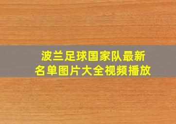 波兰足球国家队最新名单图片大全视频播放