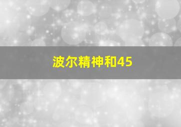 波尔精神和45