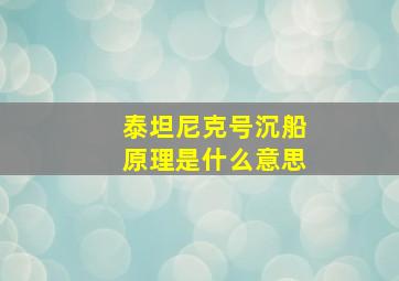 泰坦尼克号沉船原理是什么意思