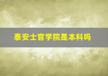 泰安士官学院是本科吗