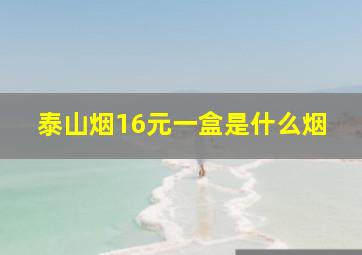 泰山烟16元一盒是什么烟