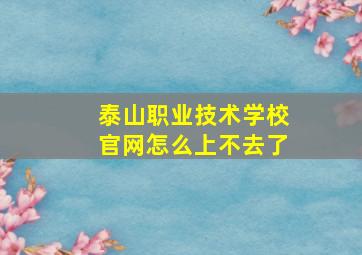 泰山职业技术学校官网怎么上不去了