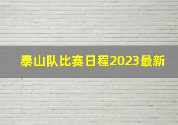 泰山队比赛日程2023最新