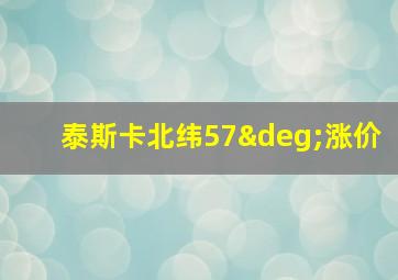 泰斯卡北纬57°涨价