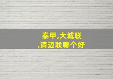 泰甲,大城联,清迈联哪个好