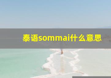 泰语sommai什么意思