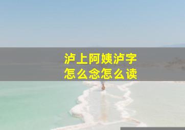 泸上阿姨泸字怎么念怎么读