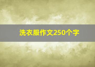 洗衣服作文250个字