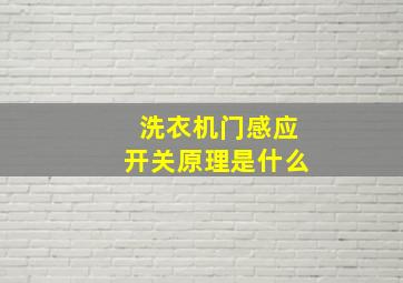 洗衣机门感应开关原理是什么