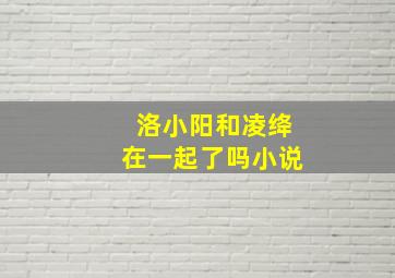 洛小阳和凌绛在一起了吗小说