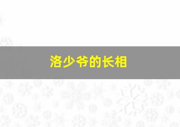 洛少爷的长相