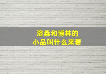 洛桑和博林的小品叫什么来着