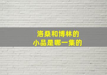 洛桑和博林的小品是哪一集的