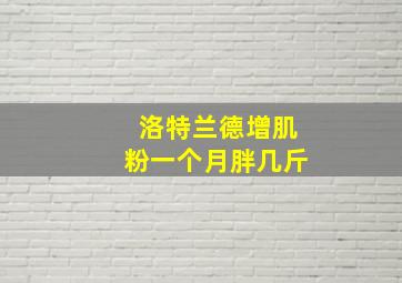 洛特兰德增肌粉一个月胖几斤