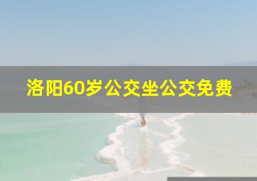 洛阳60岁公交坐公交免费