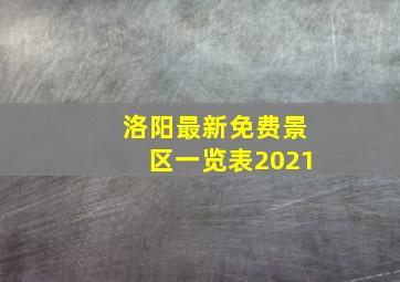 洛阳最新免费景区一览表2021