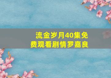 流金岁月40集免费观看剧情罗嘉良