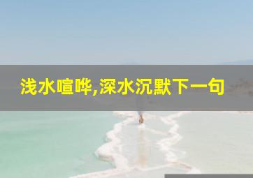 浅水喧哗,深水沉默下一句