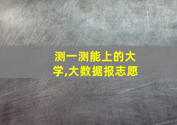 测一测能上的大学,大数据报志愿