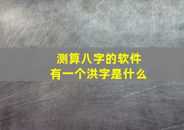 测算八字的软件有一个洪字是什么