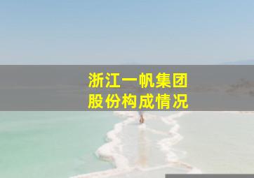 浙江一帆集团股份构成情况