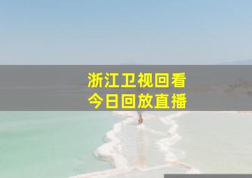 浙江卫视回看今日回放直播