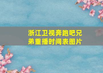 浙江卫视奔跑吧兄弟重播时间表图片