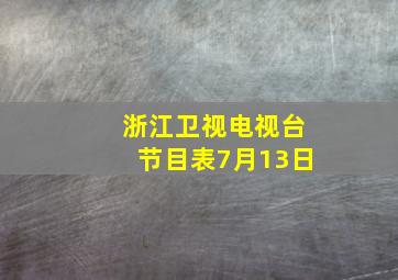 浙江卫视电视台节目表7月13日