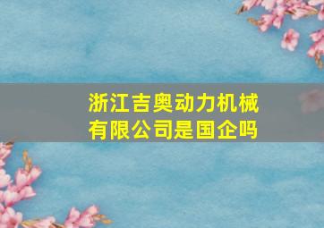 浙江吉奥动力机械有限公司是国企吗