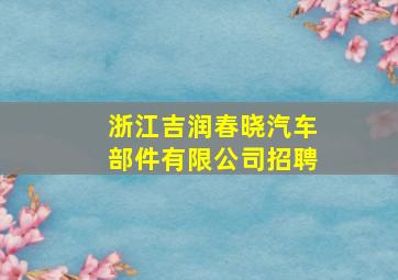 浙江吉润春晓汽车部件有限公司招聘