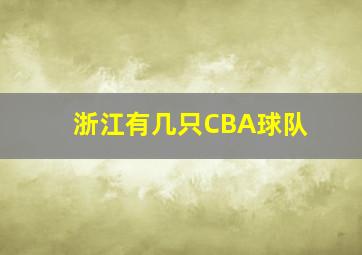 浙江有几只CBA球队