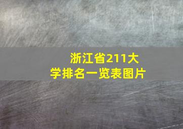 浙江省211大学排名一览表图片