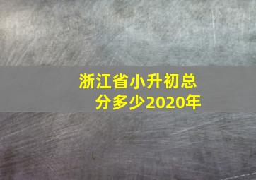 浙江省小升初总分多少2020年