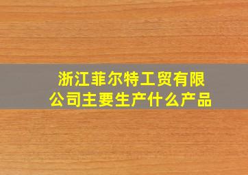 浙江菲尔特工贸有限公司主要生产什么产品