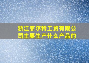 浙江菲尔特工贸有限公司主要生产什么产品的