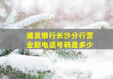 浦发银行长沙分行营业部电话号码是多少