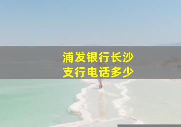 浦发银行长沙支行电话多少