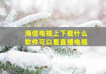 海信电视上下载什么软件可以看直播电视