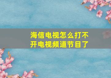 海信电视怎么打不开电视频道节目了