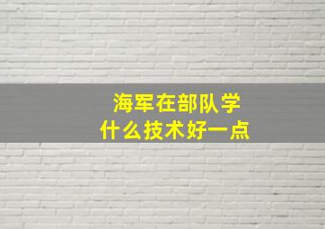 海军在部队学什么技术好一点