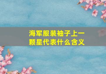 海军服装袖子上一颗星代表什么含义