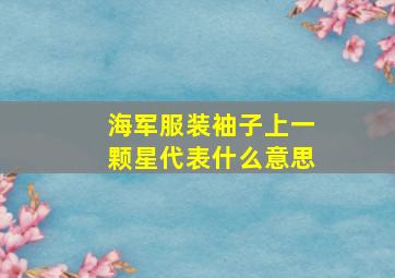 海军服装袖子上一颗星代表什么意思