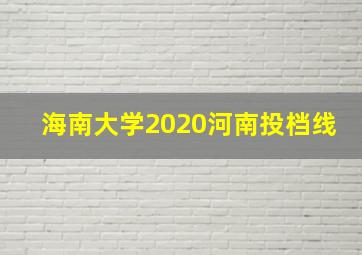 海南大学2020河南投档线