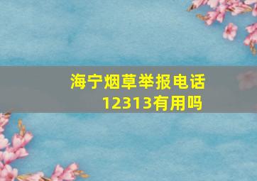 海宁烟草举报电话12313有用吗