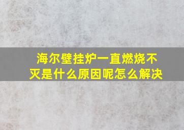 海尔壁挂炉一直燃烧不灭是什么原因呢怎么解决