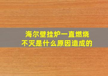 海尔壁挂炉一直燃烧不灭是什么原因造成的