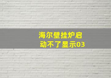 海尔壁挂炉启动不了显示03