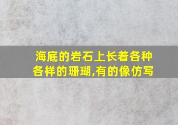 海底的岩石上长着各种各样的珊瑚,有的像仿写