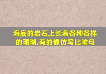 海底的岩石上长着各种各样的珊瑚,有的像仿写比喻句